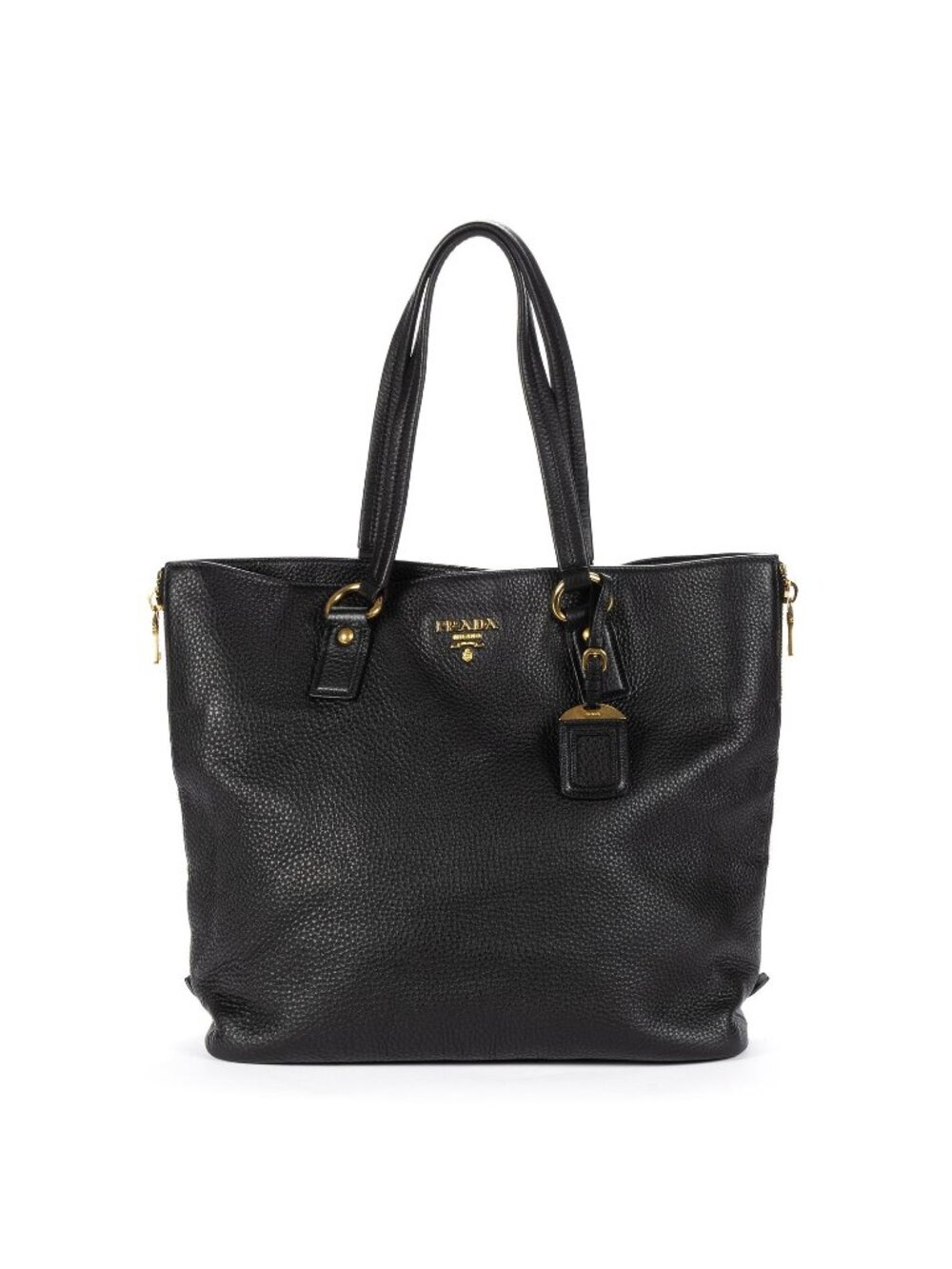 Prada 2-Way Tote Black Vitello Daino